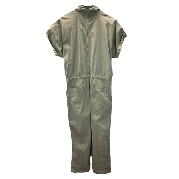 Pistola Pistachio Green Jumpsuit‎ zip front Size M military poplin short sleeve - Picture 3 of 16